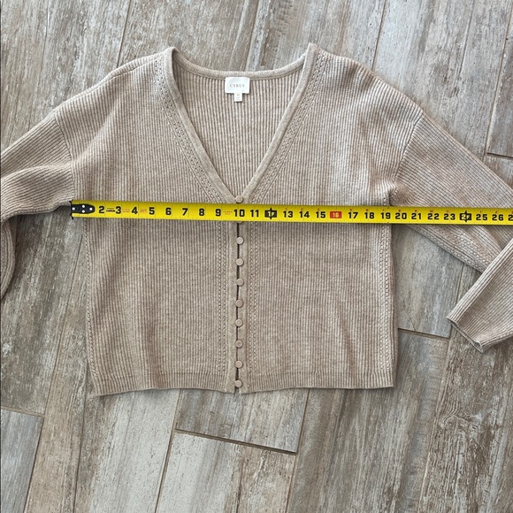 Cyrus Taupe V-Neck Button Sweater - Picture 7 of 8